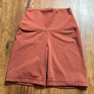 Yogalicious Lux rustic red biker shorts